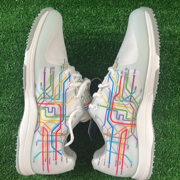 FootJoy Women's FJ Leisure Golf Shoes Style 92913 White / Rainbow Size 7 M - Picture 4 of 5